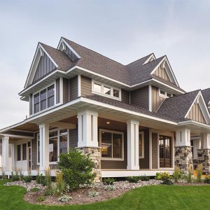 A beautiful, large American home shown from the outside